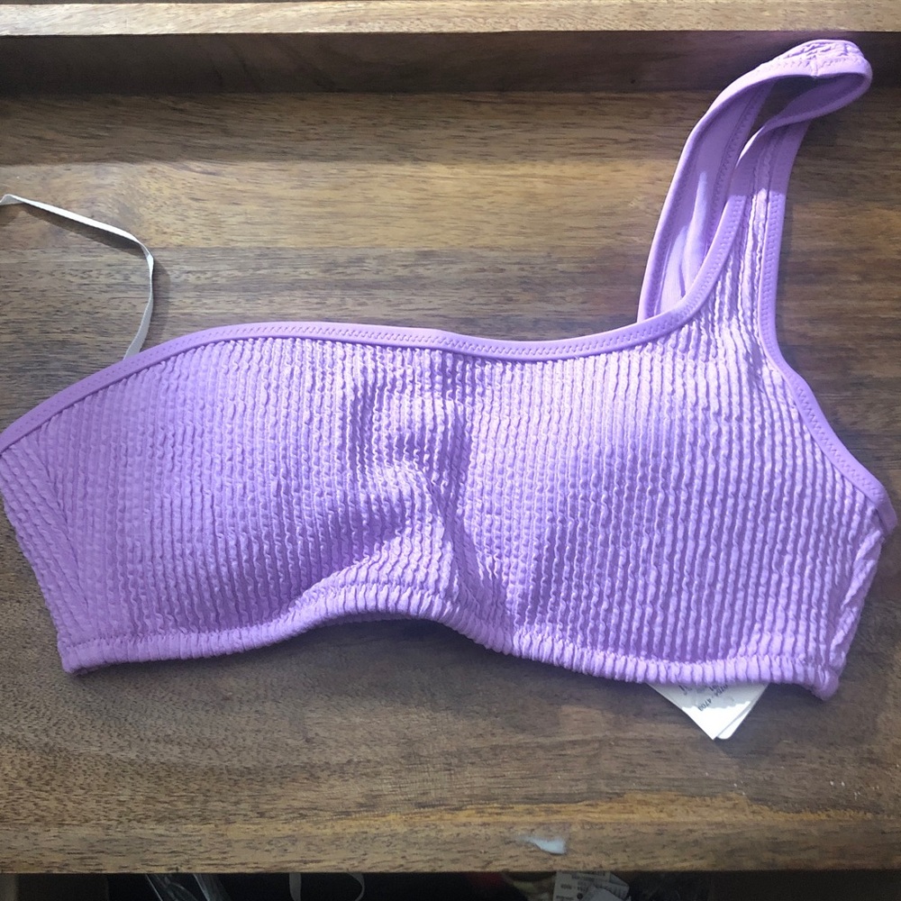 Aerie Purple One-Shoulder Bikini Top